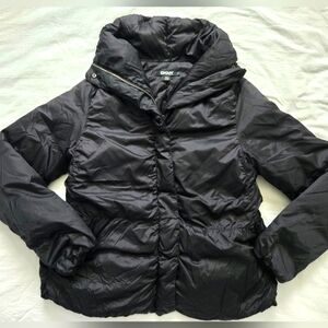 DKNY Womens Black Quilted Soft Duck-Down Puffer Jacket Size Small